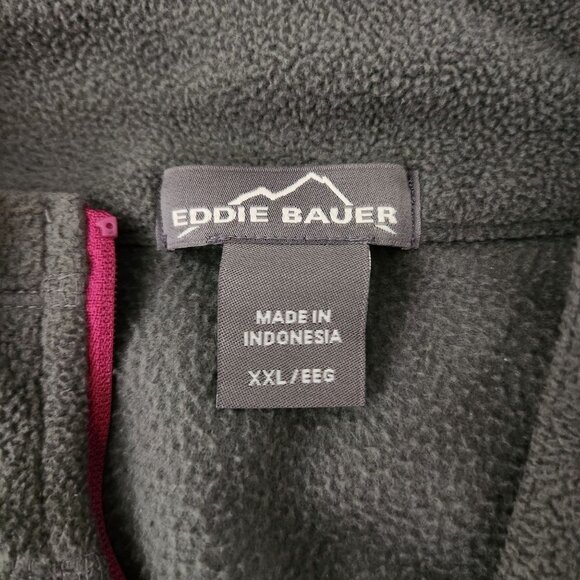 Women's Gray Fleece Pullover with Pink Zipper - Picture 3 of 5